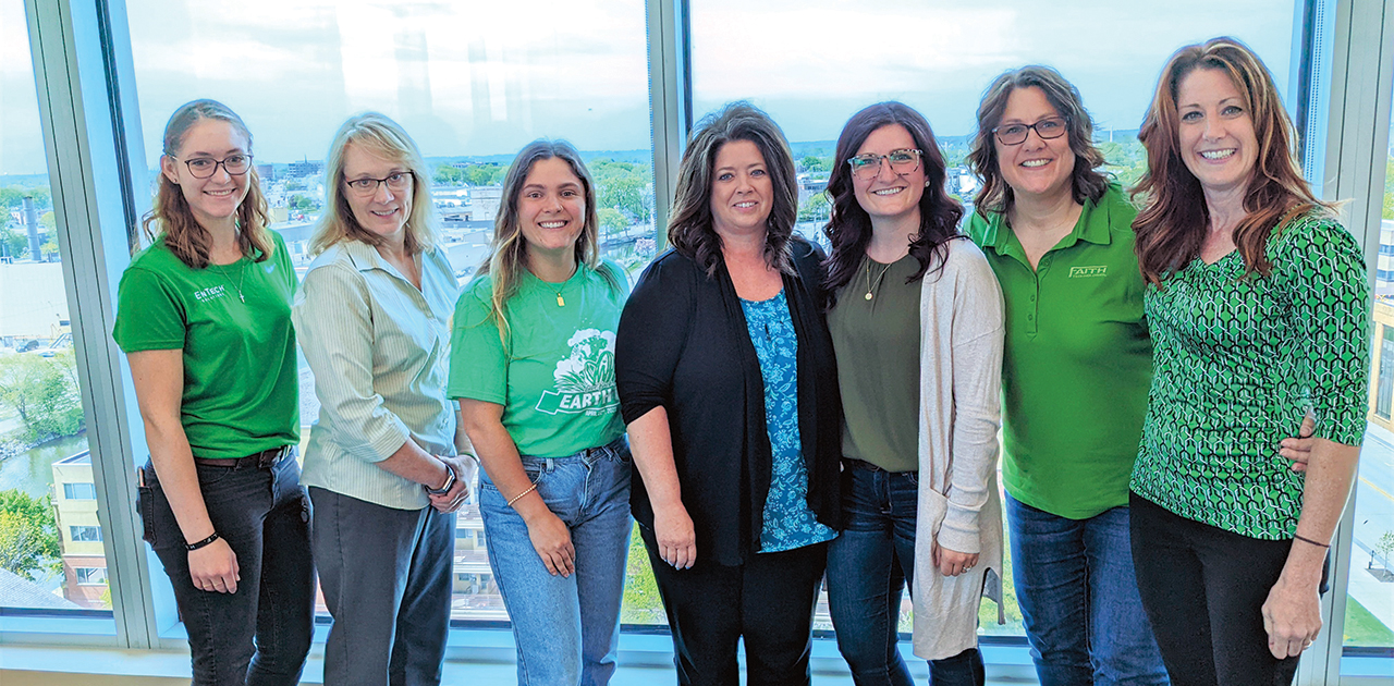 Team members at Faith Technologies Incorporated wear green in recognition of Mental Health Awareness Month.Faith Technologies Incorporated