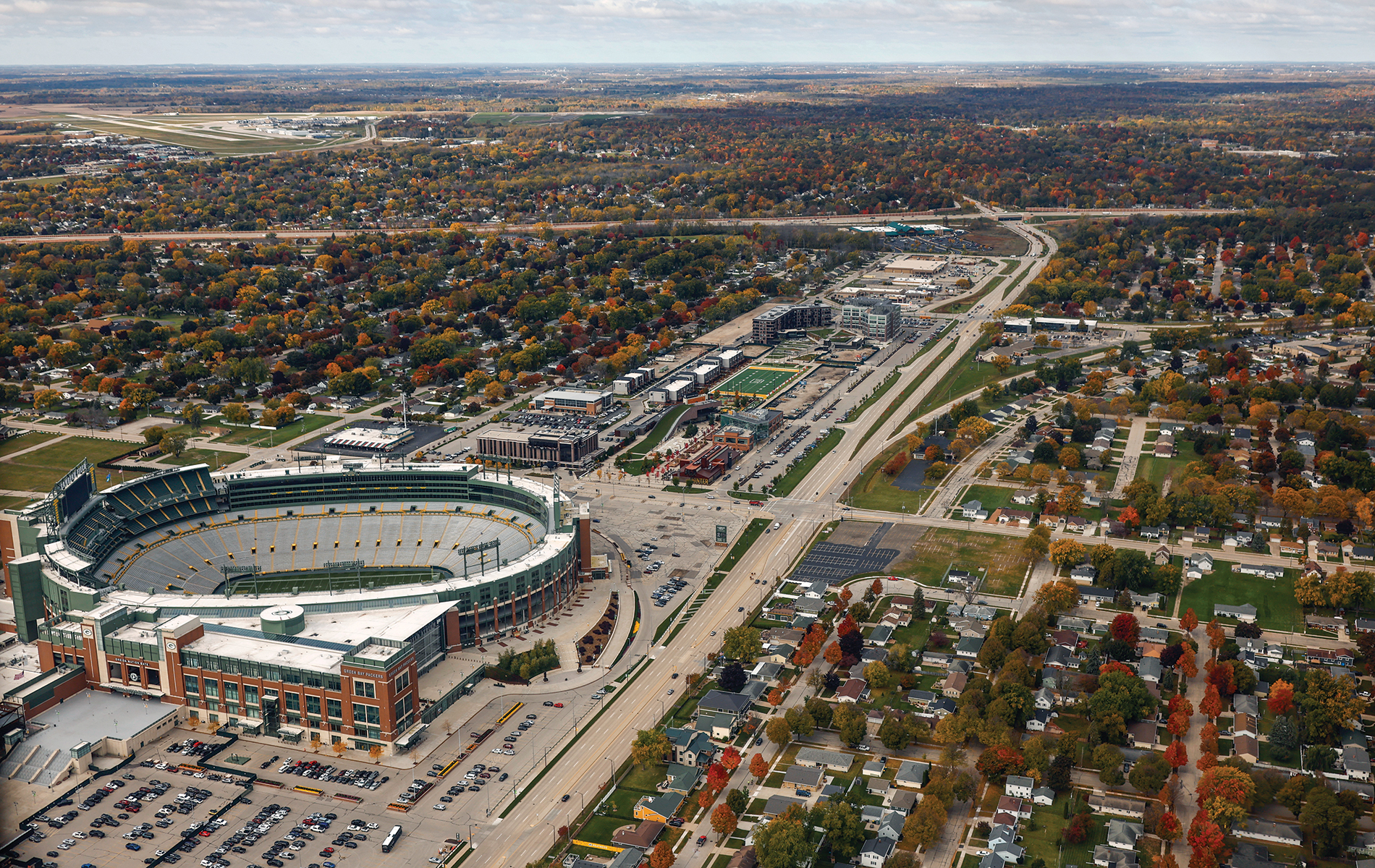 The main NFL draft events will take place on the Lambeau Field and Titletown campus.