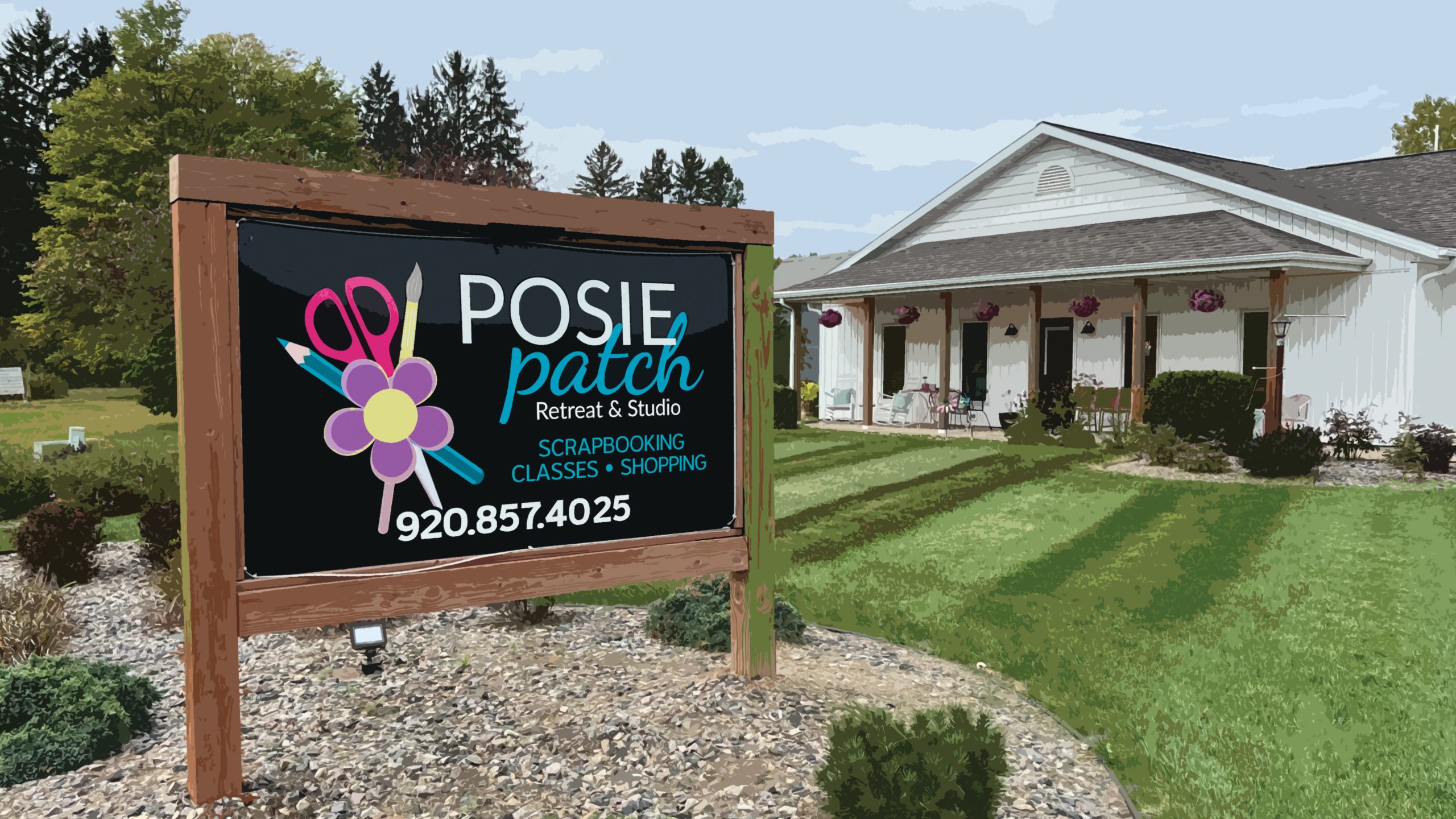 The Posie Patch in Suamico, owned by Connie Korpan, hosts retreats for crafters. Korpan wanted to provide a space for groups sharing the same interests to decompress and connect. The business includes a paper arts shop onsite and space for individual crafters to spread out supplies.