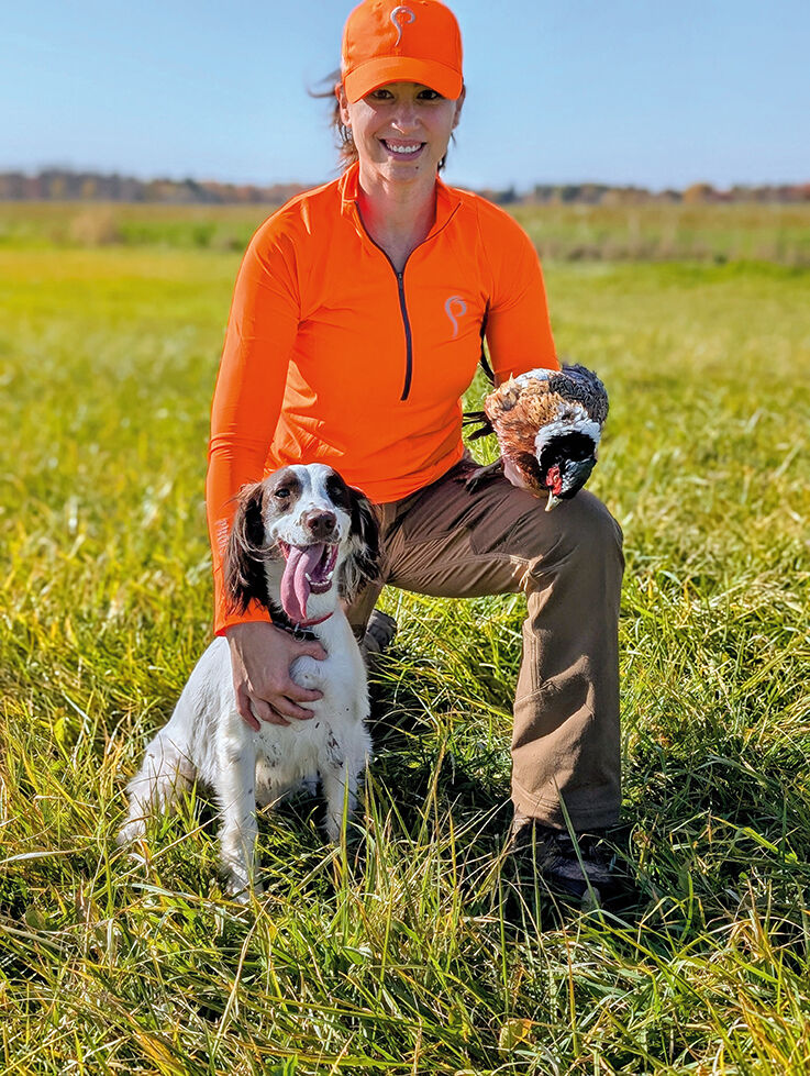 Mary Rhode, vice president of OnBroadway, is an avid pheasant hunter. Her favorite part? The dogs.