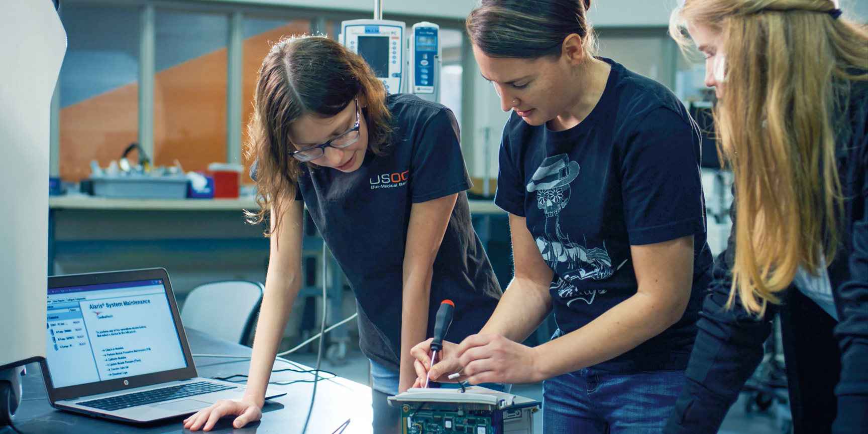 Graduates of NWTC’s biomedical program enjoy high placement rates in both hospital and manufacturing settings, says instructor Don Cormier.
